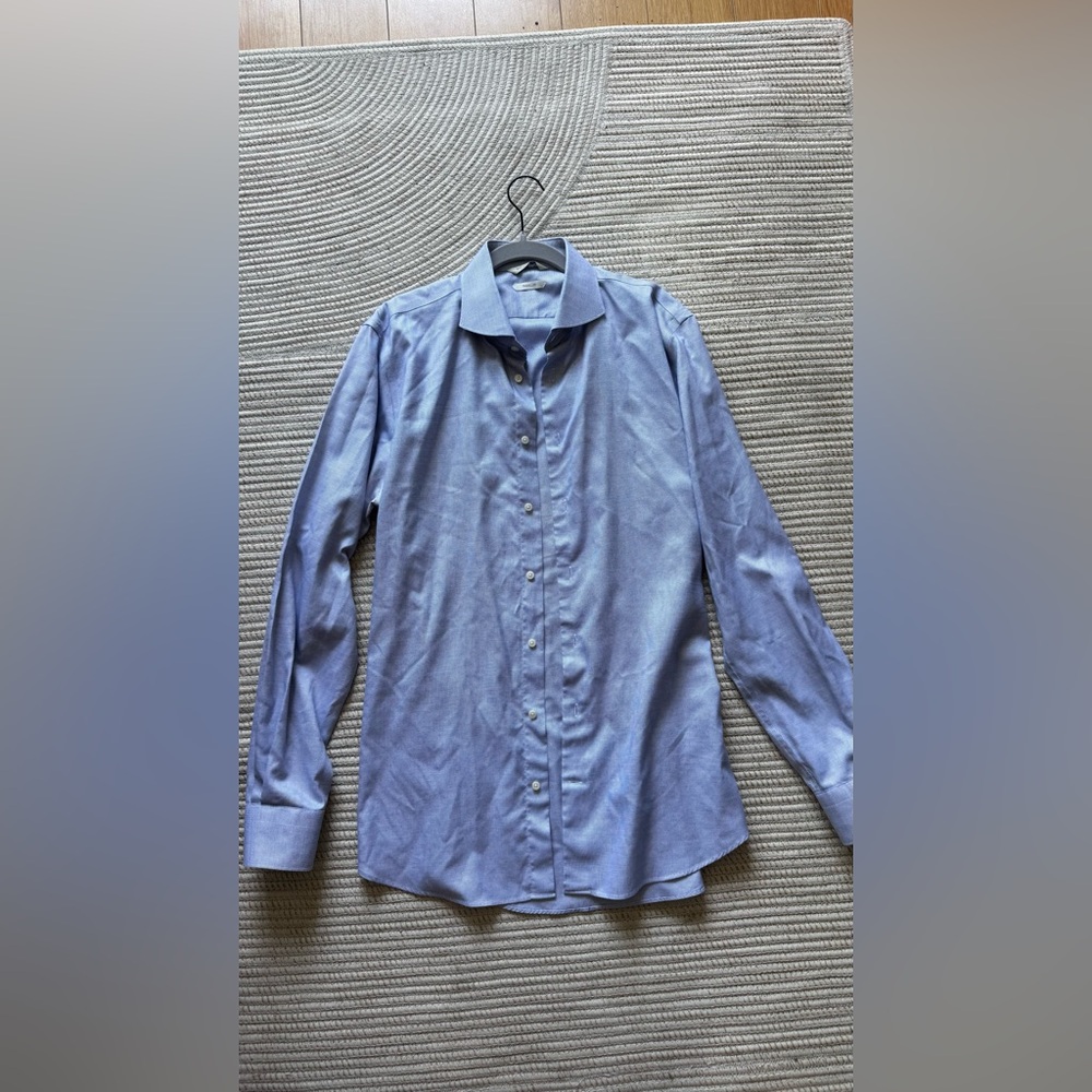 SUITSUPPLY Traveller Extra Slim Fit Formal Shirt Men's 42 / 16 Pinstriped